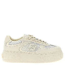 Beige Calfskin Platform Sneakers