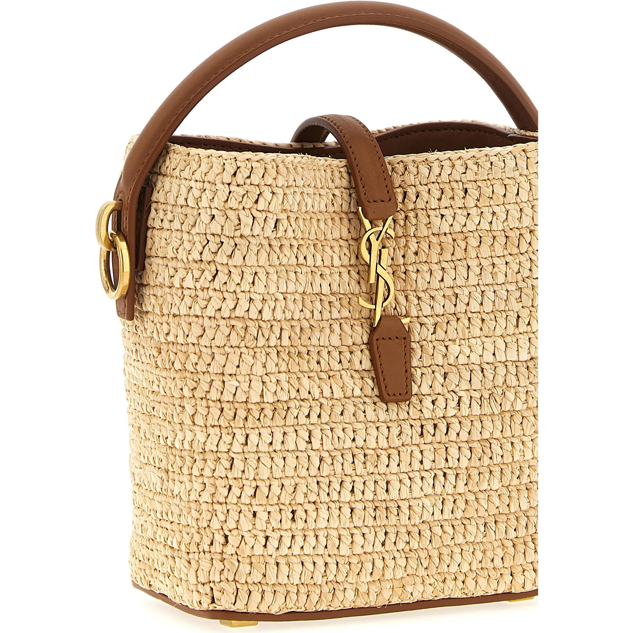 Beige Raffia Crossbody Bag
