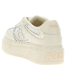 Beige Calfskin Platform Sneakers