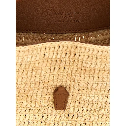 Beige Raffia Crossbody Bag