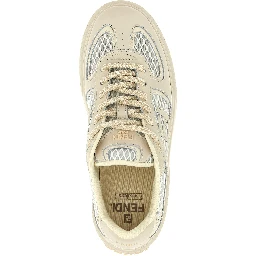 Beige Calfskin Platform Sneakers