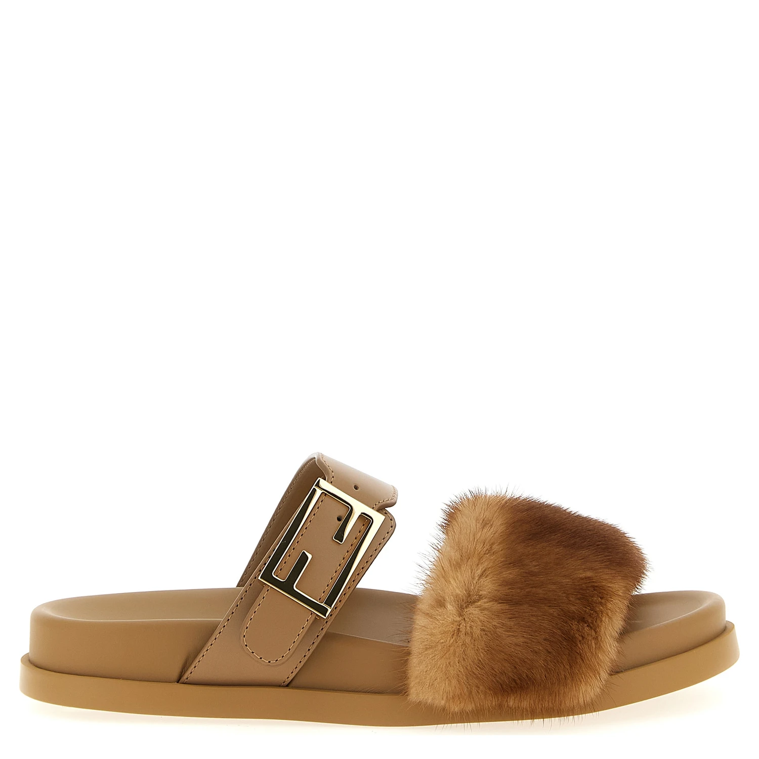 Brown Leather Slides