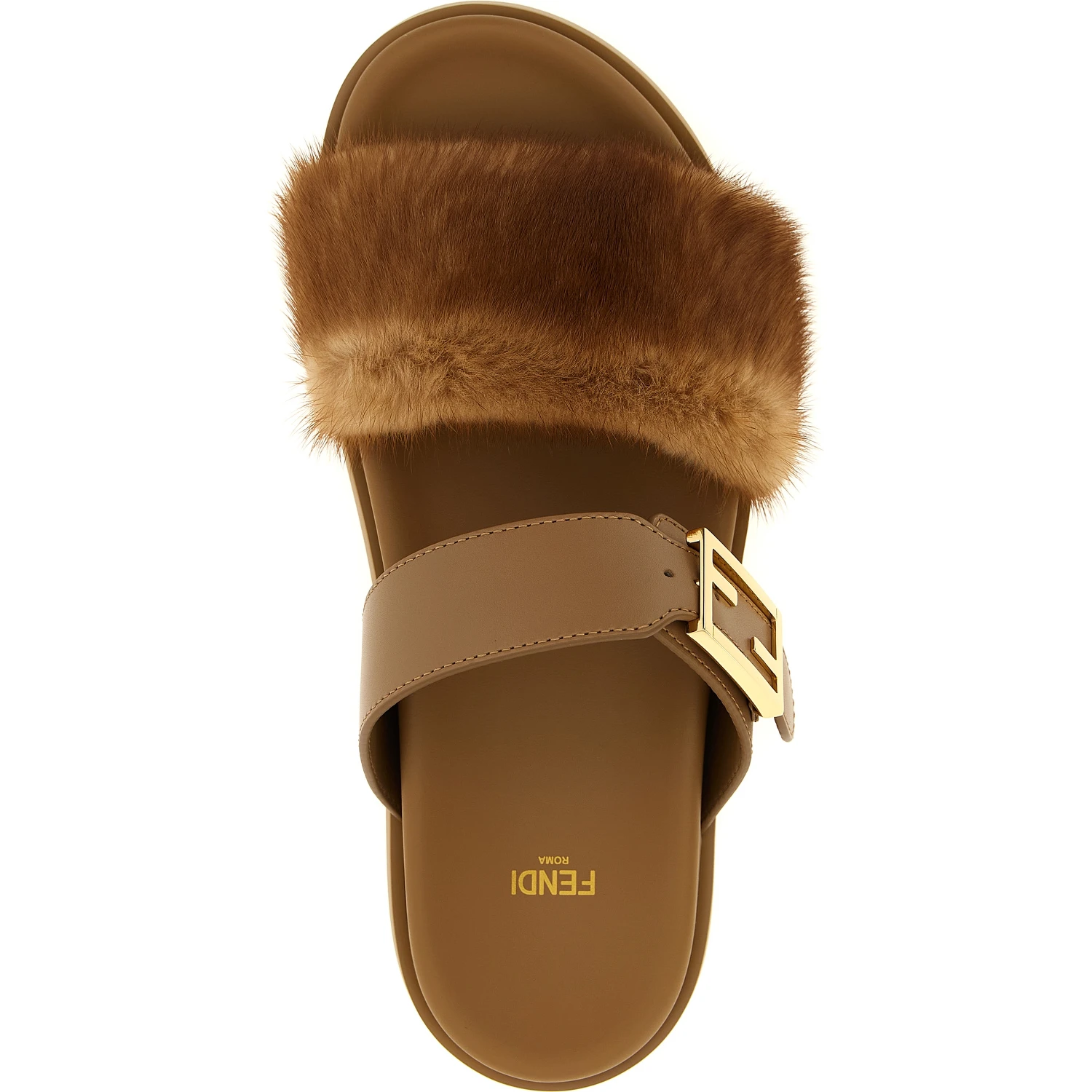 Brown Leather Slides