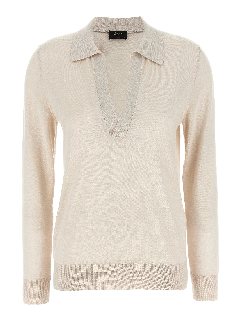 Beige Cashmere Polo Shirt