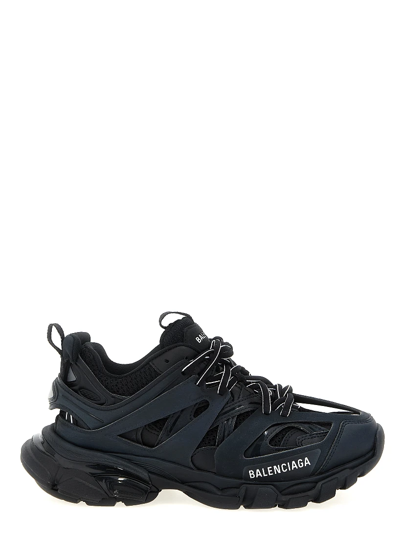 Black Polyethylene Athletic Sneakers