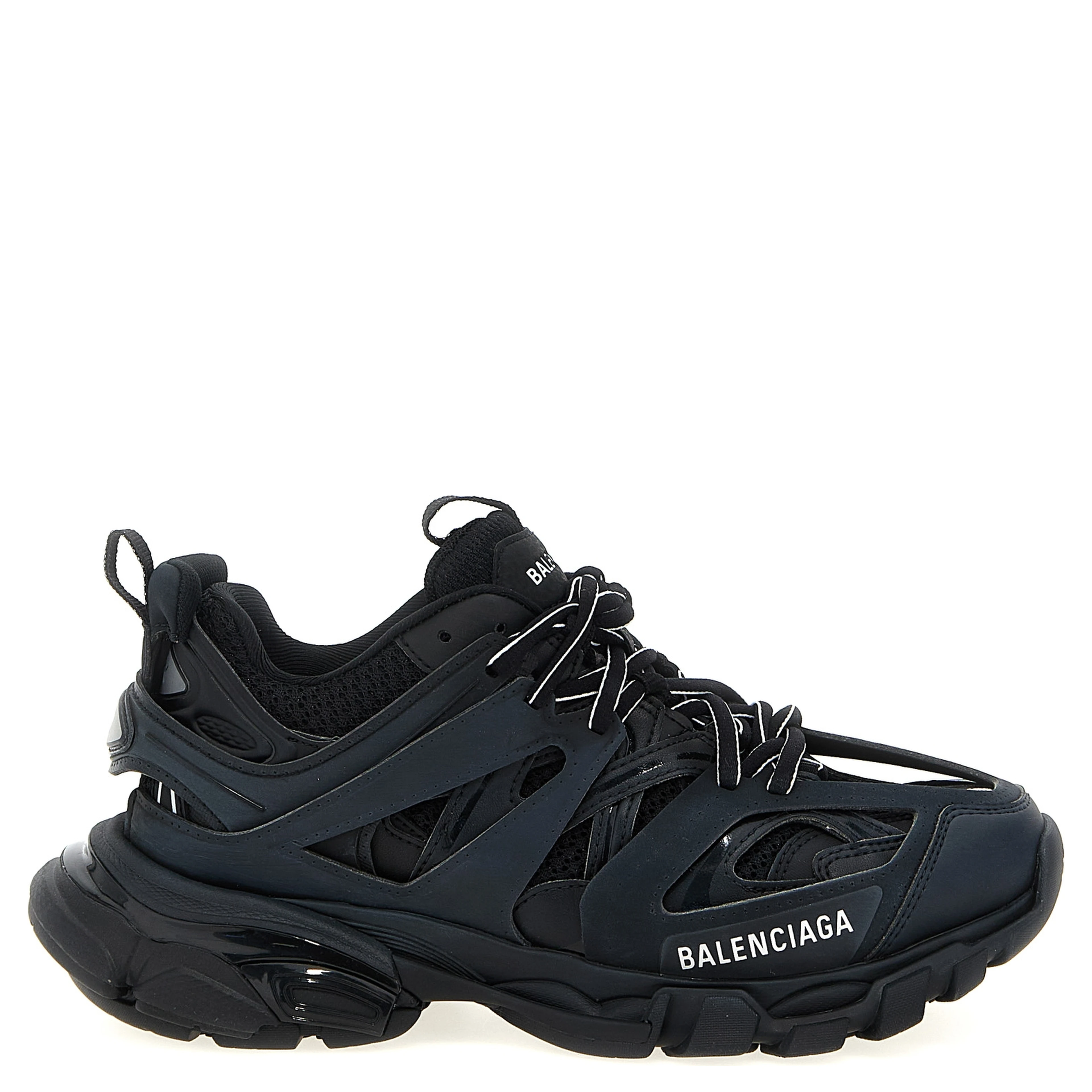 Black Polyethylene Athletic Sneakers