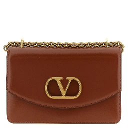 Brown Calfskin Shoulder Bag