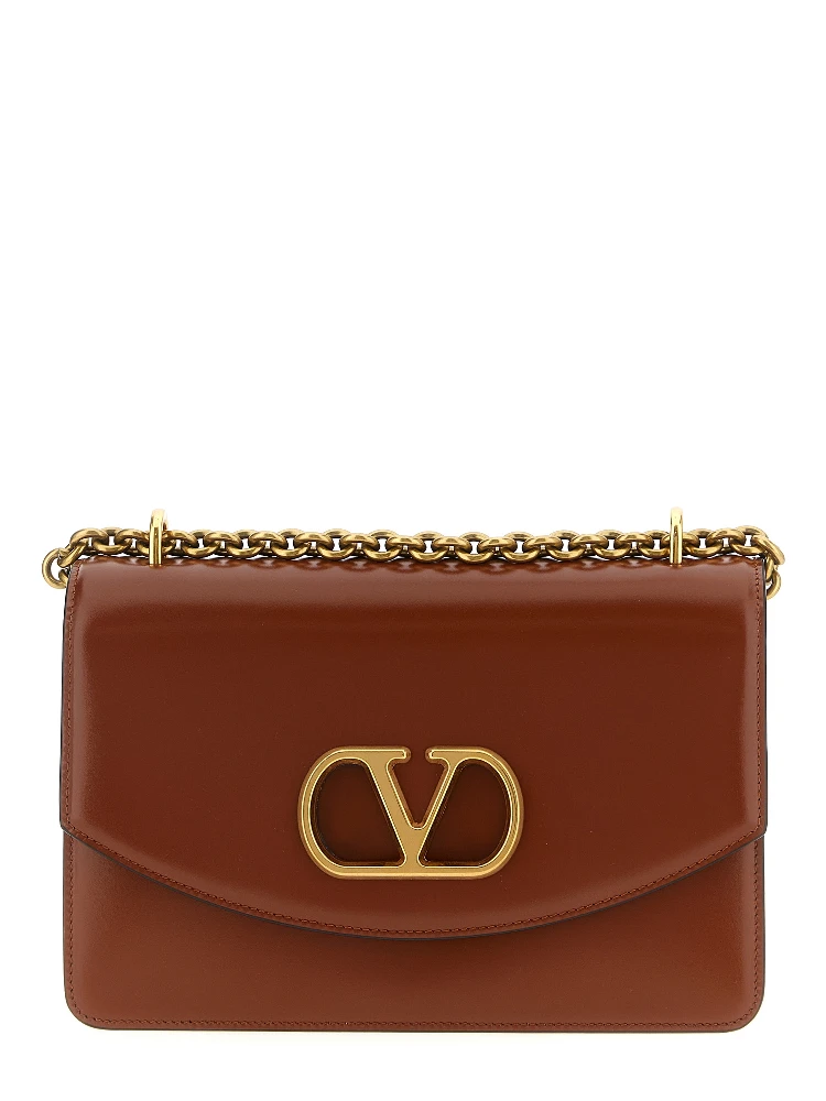 Brown Calfskin Shoulder Bag