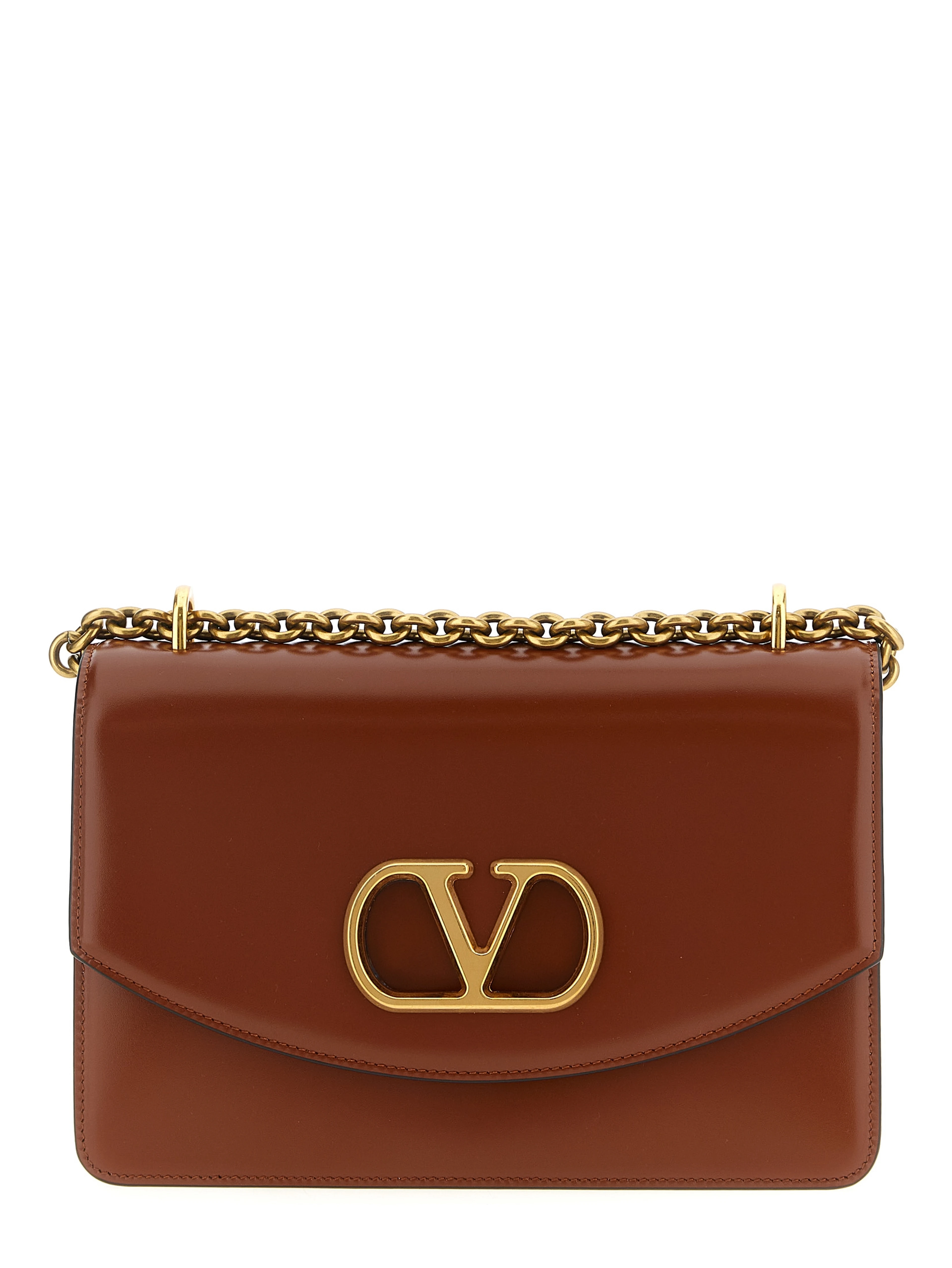 Brown Calfskin Shoulder Bag