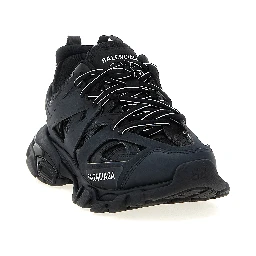 Black Polyethylene Athletic Sneakers