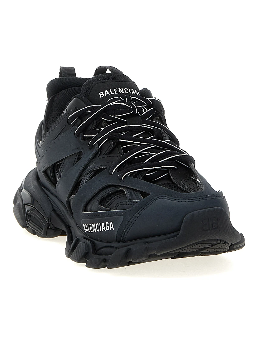 Black Polyethylene Athletic Sneakers