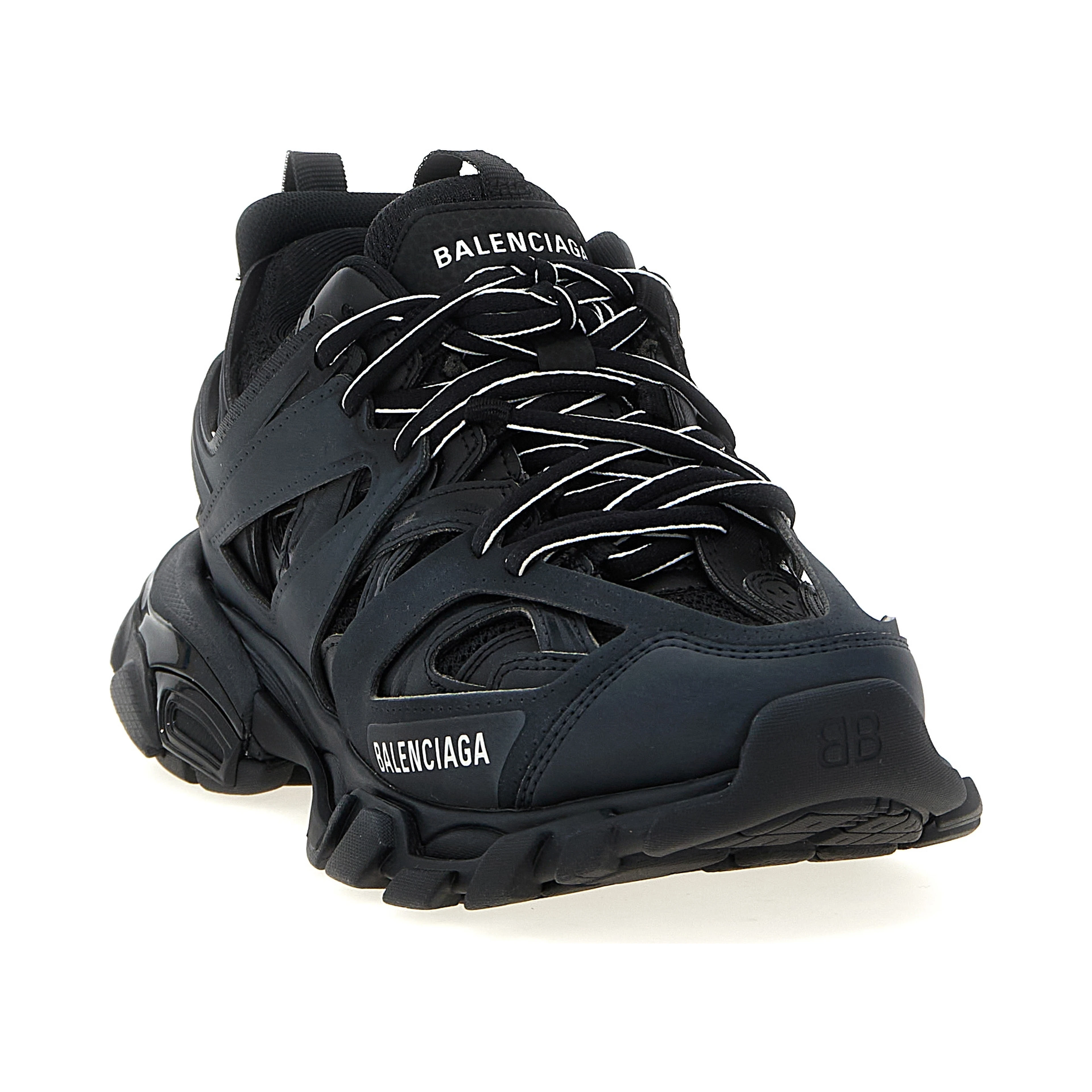 Black Polyethylene Athletic Sneakers