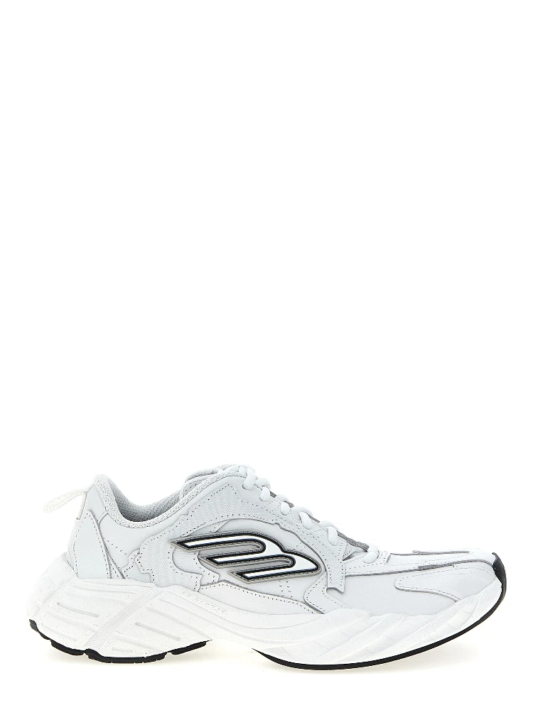 White Cowhide Athletic Sneakers