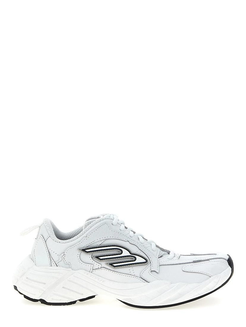 White Cowhide Athletic Sneakers
