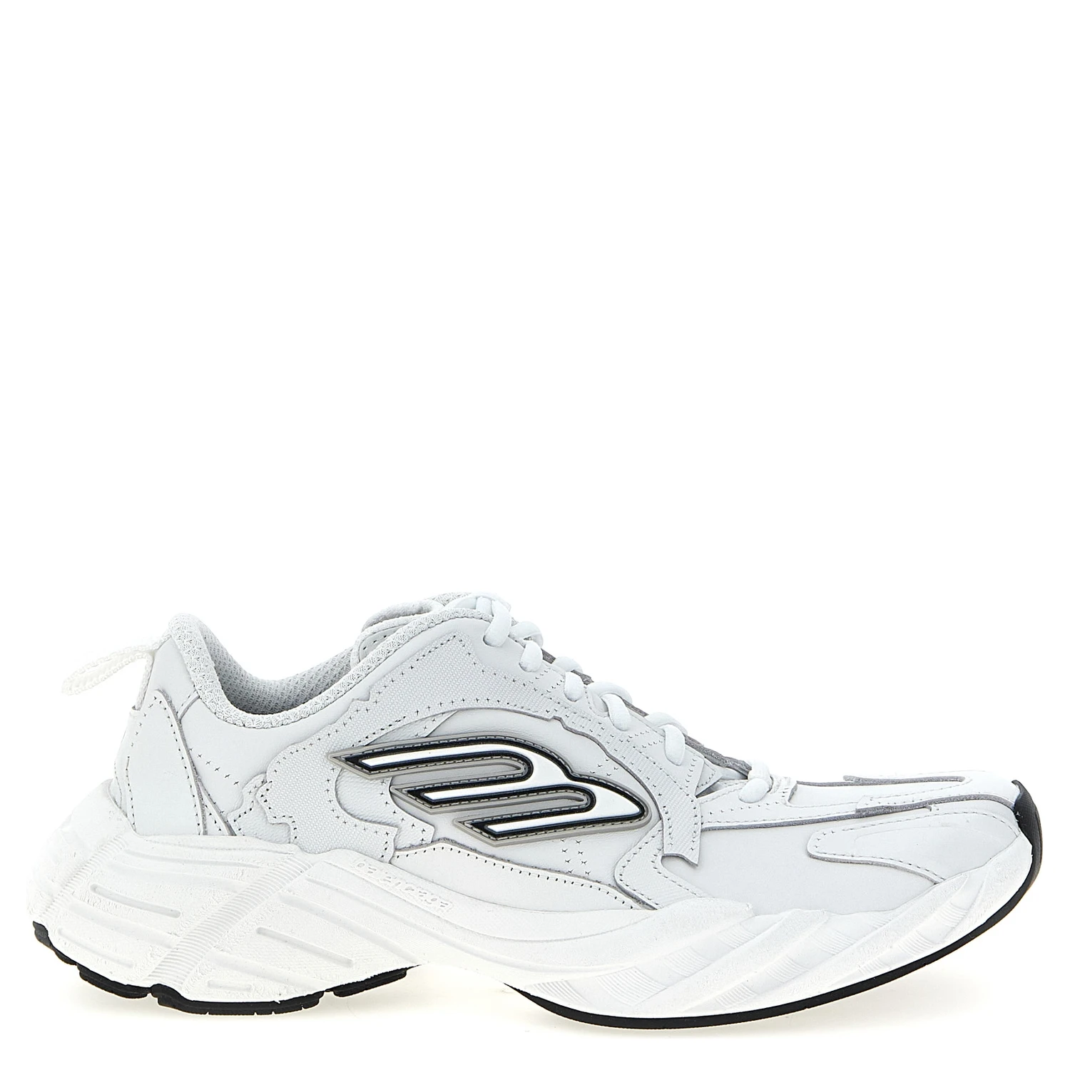 White Cowhide Athletic Sneakers