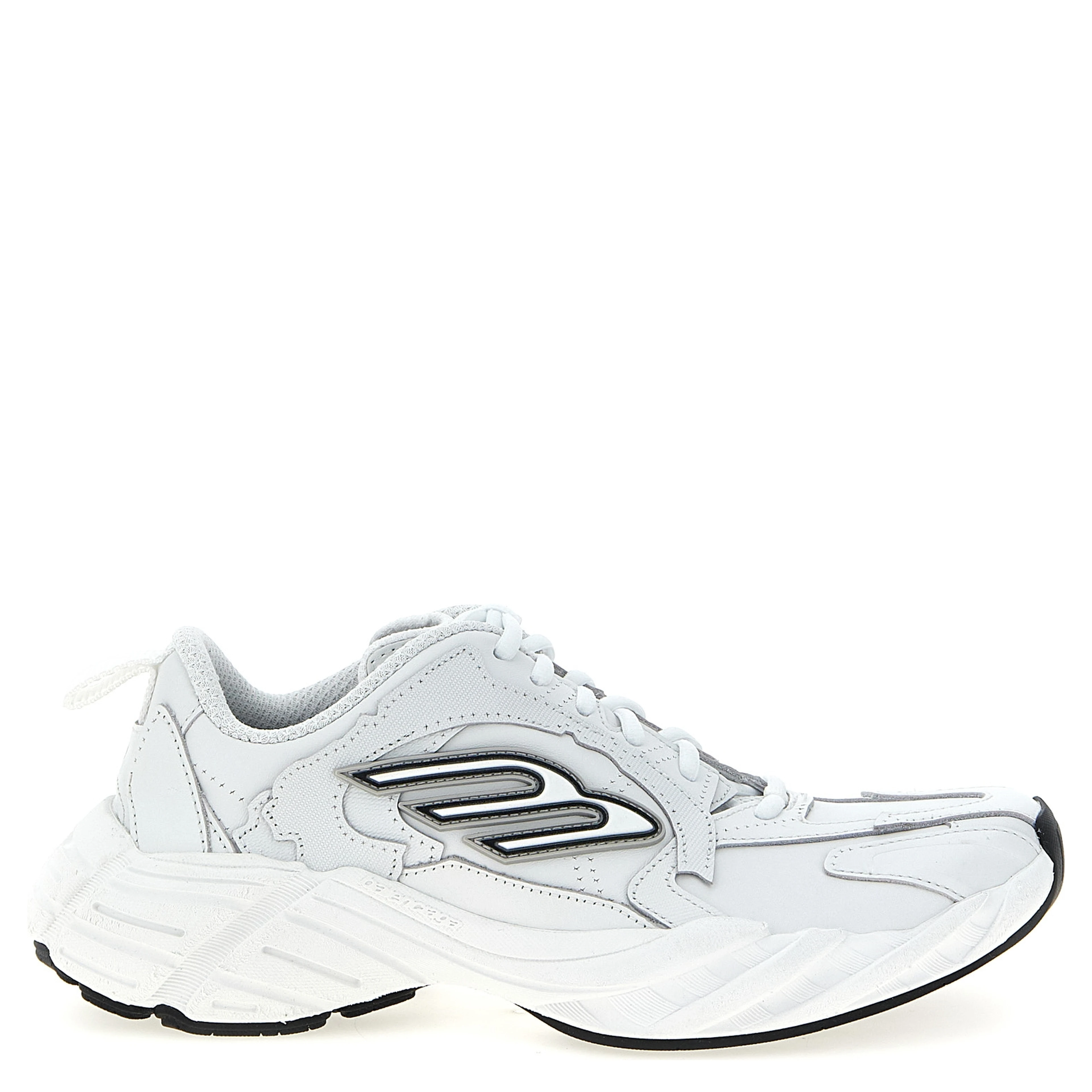 White Cowhide Athletic Sneakers