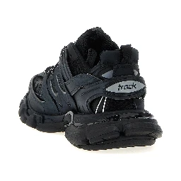 Black Polyethylene Athletic Sneakers