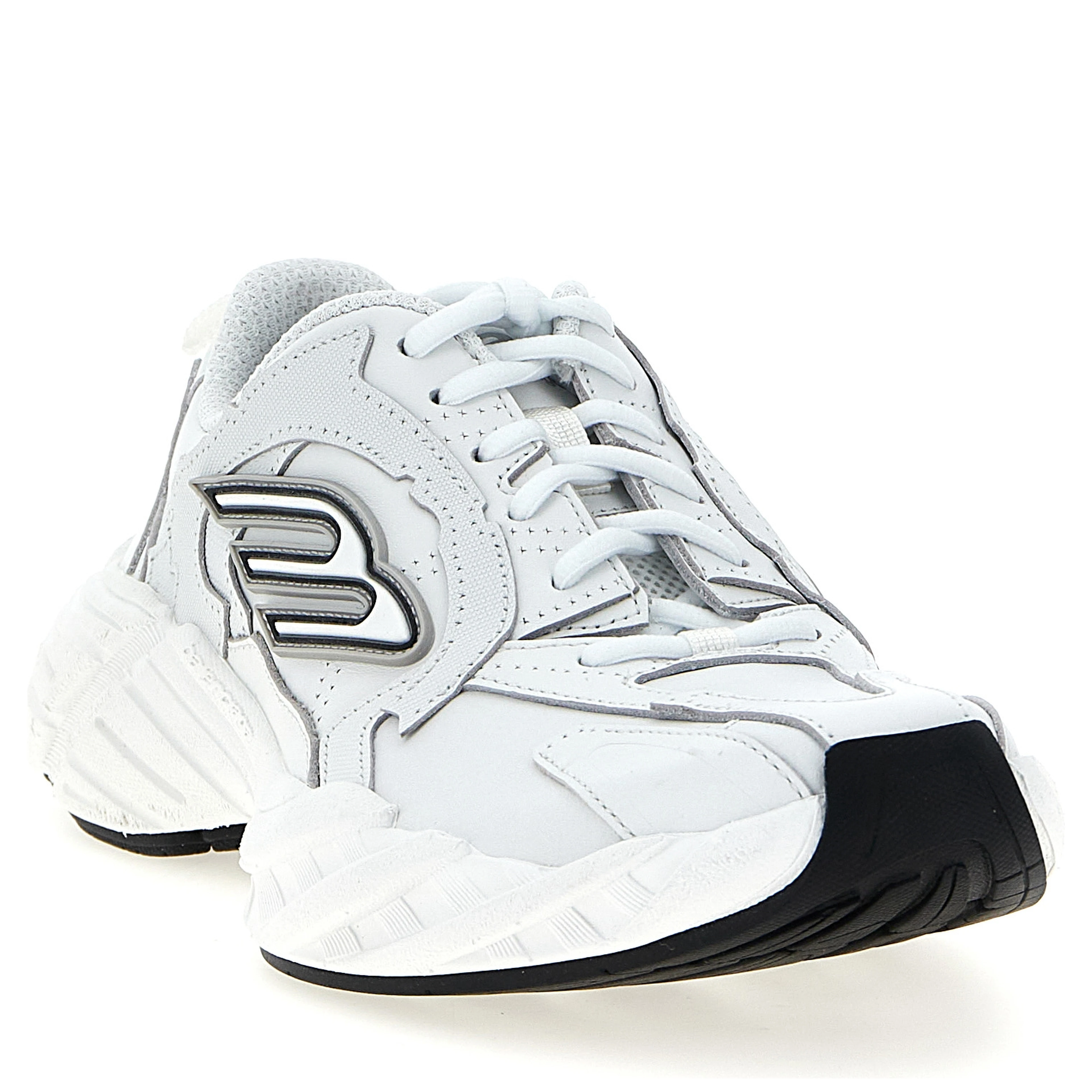 White Cowhide Athletic Sneakers