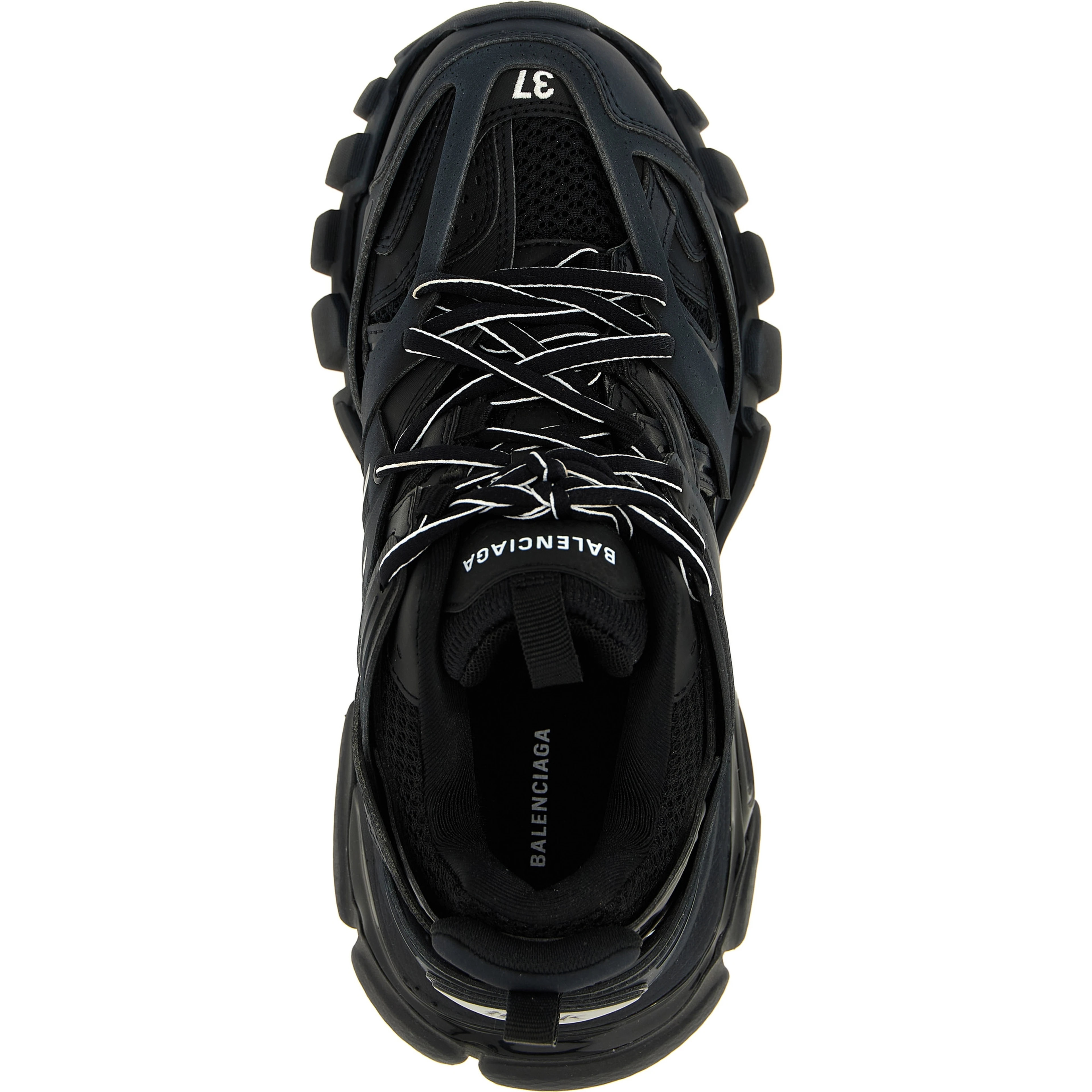 Black Polyethylene Athletic Sneakers