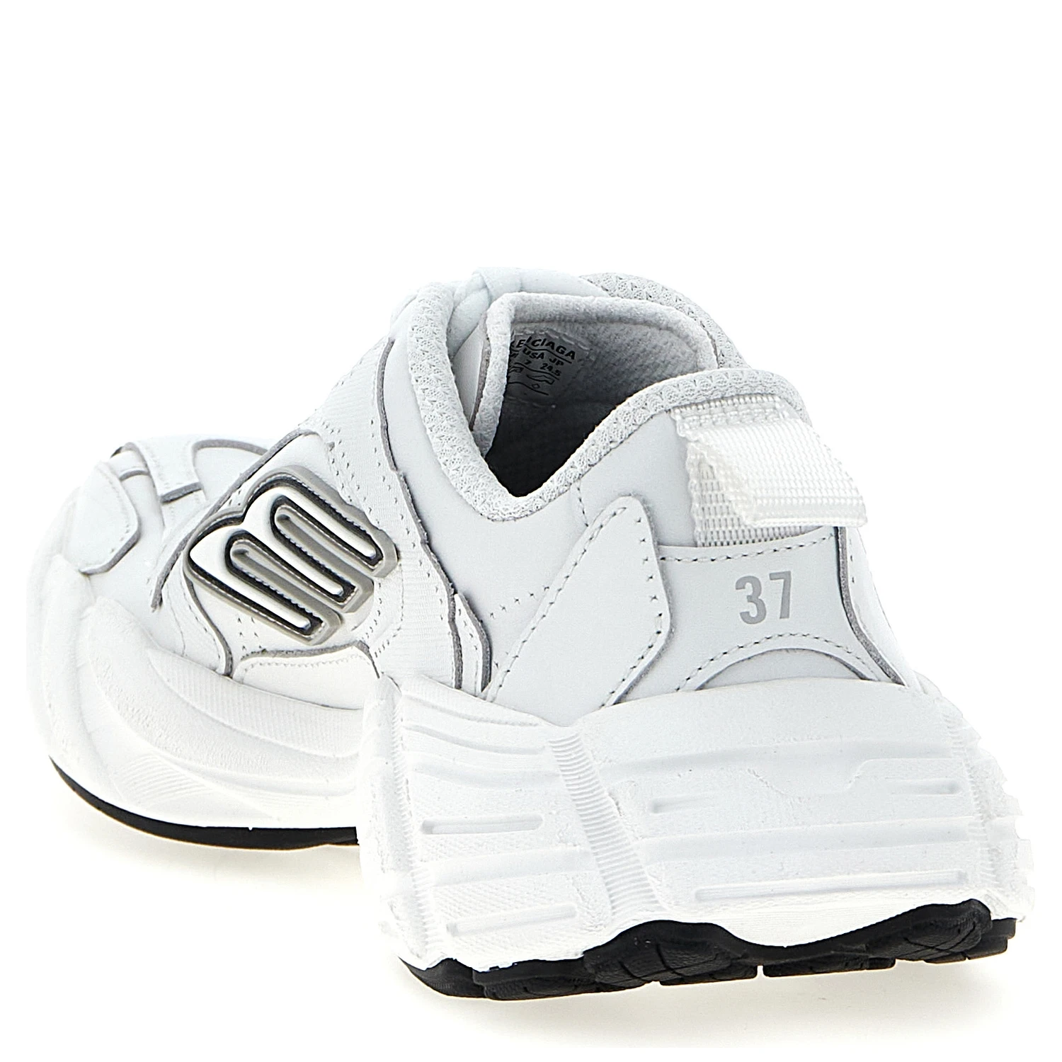 White Cowhide Athletic Sneakers
