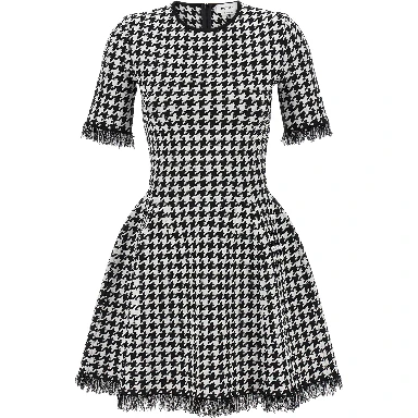 Bicolor Viscose Short Dress