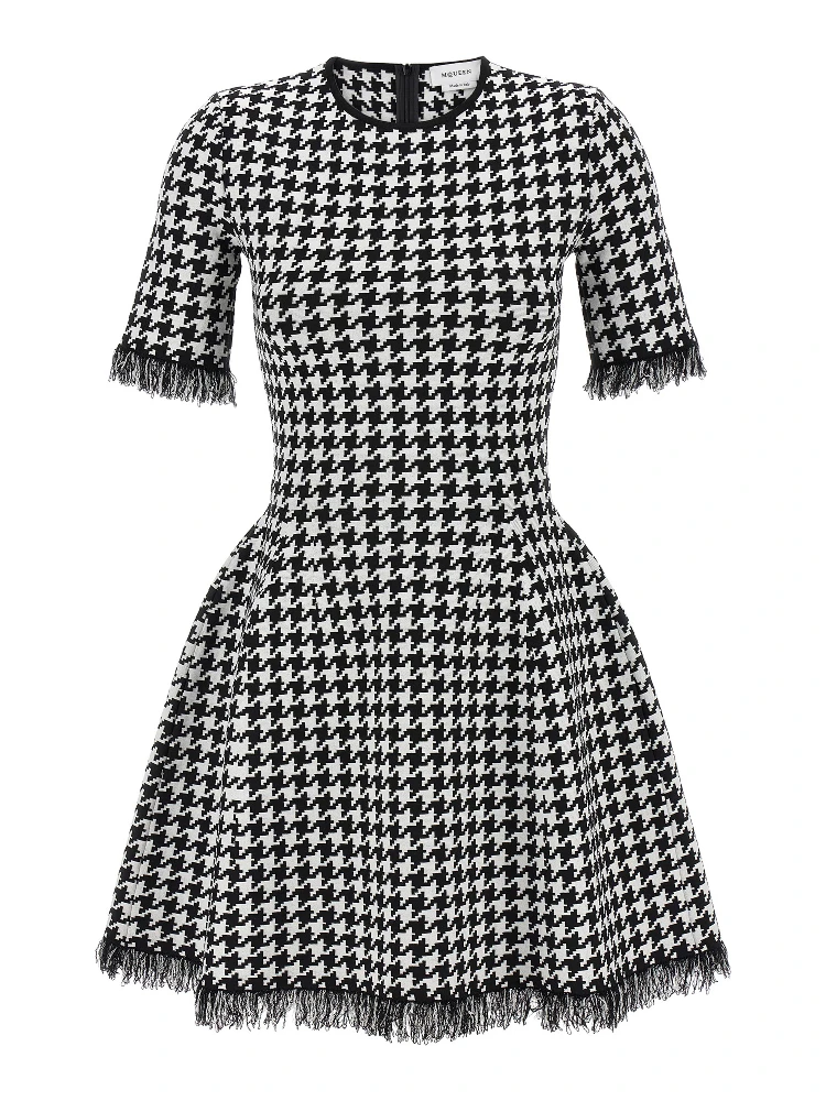 Bicolor Viscose Short Dress