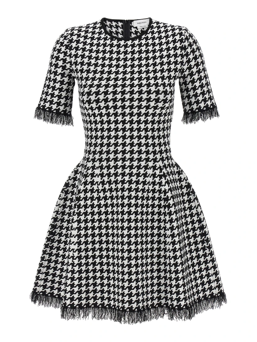 Bicolor Viscose Short Dress