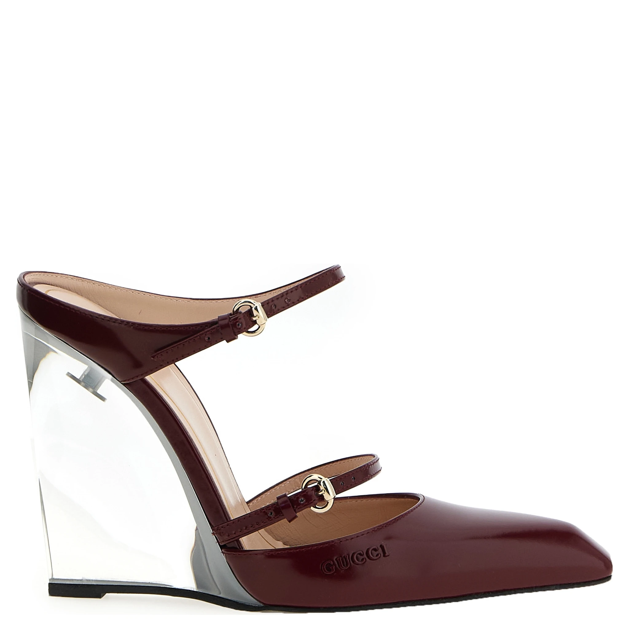 Multicolor Leather Wedge Sandals