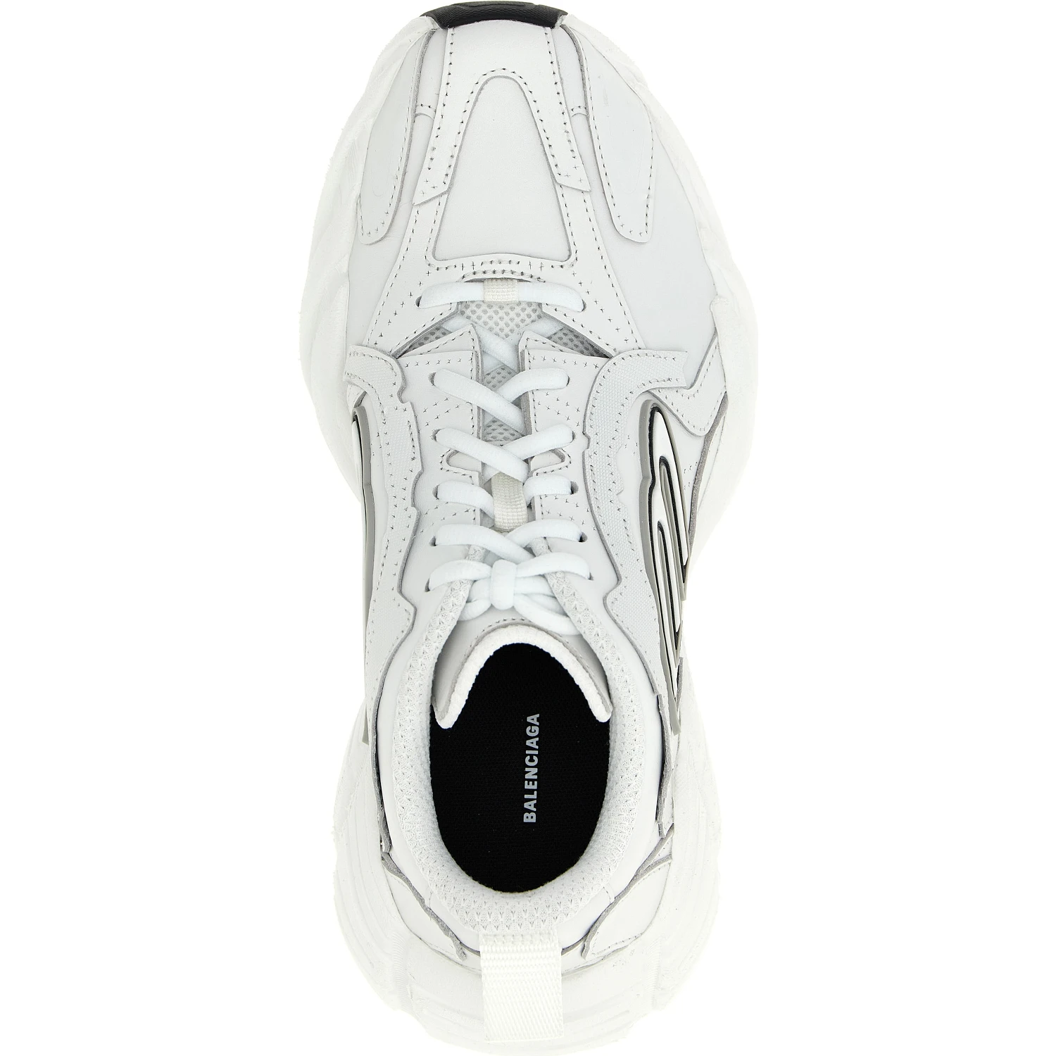 White Cowhide Athletic Sneakers