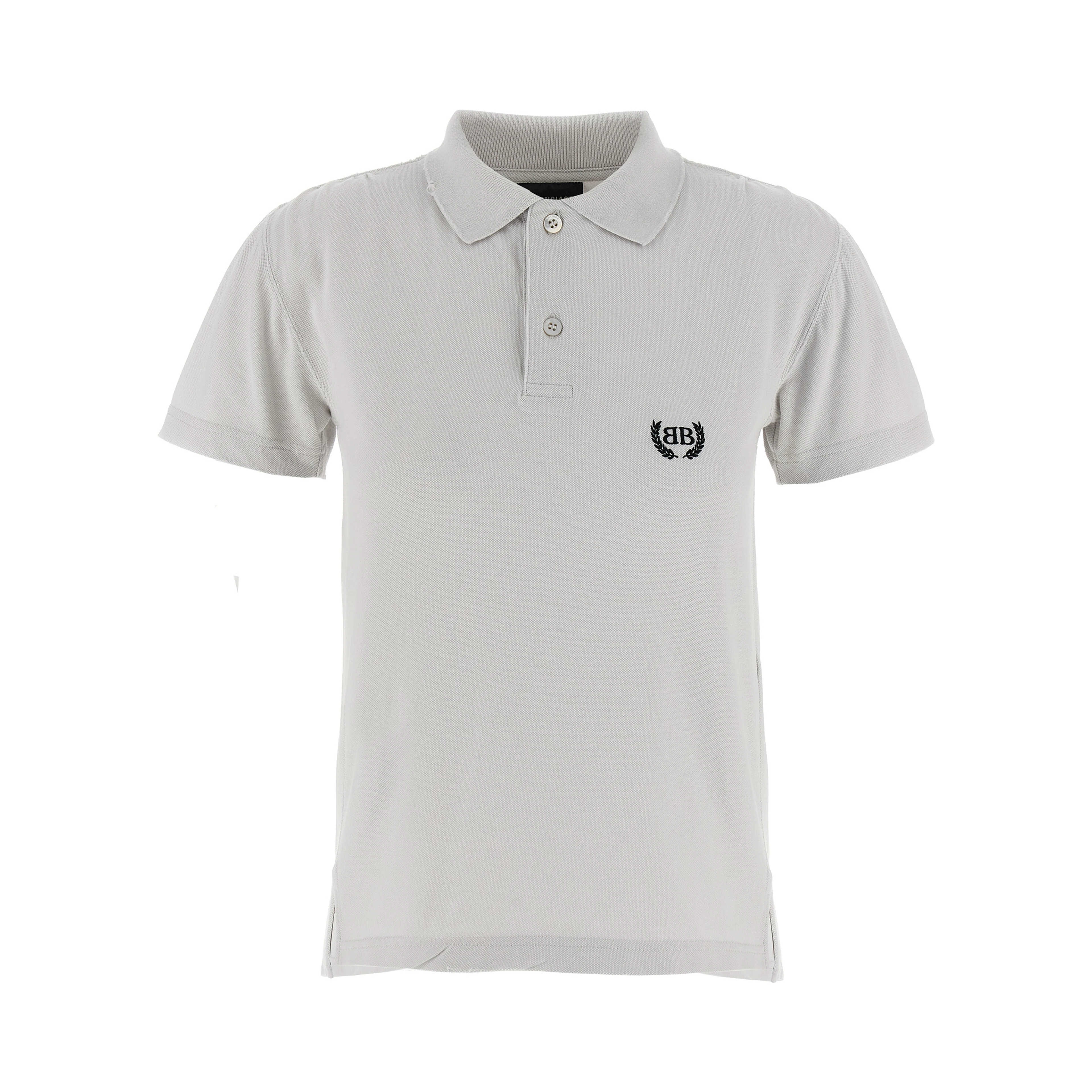 Gray Cotton Polo Shirt