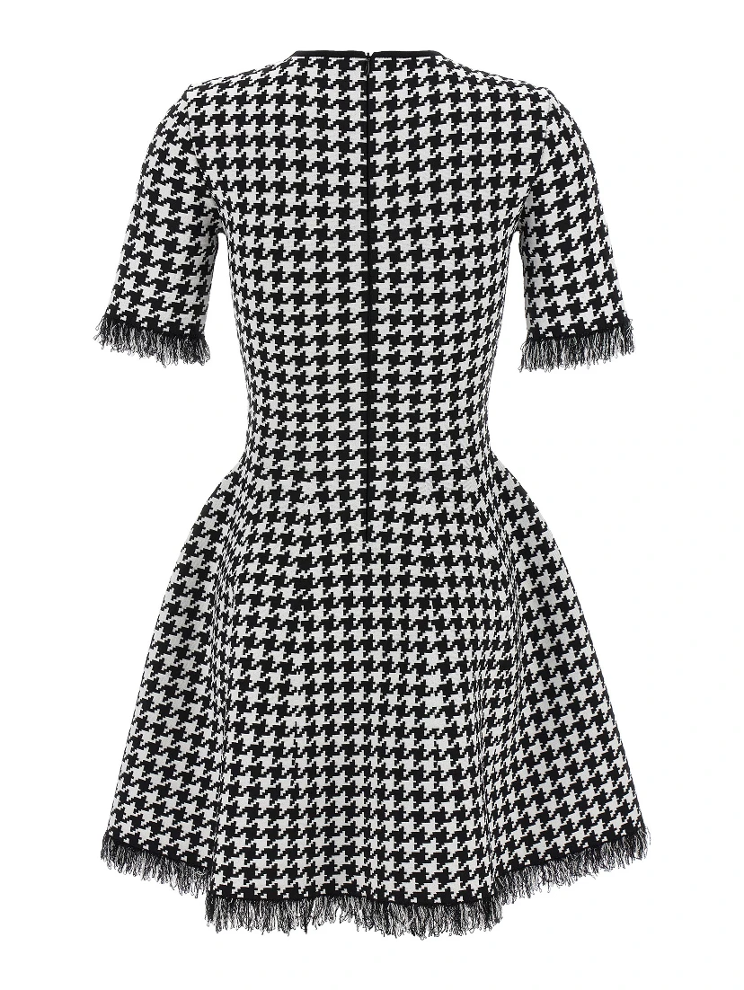 Bicolor Viscose Short Dress