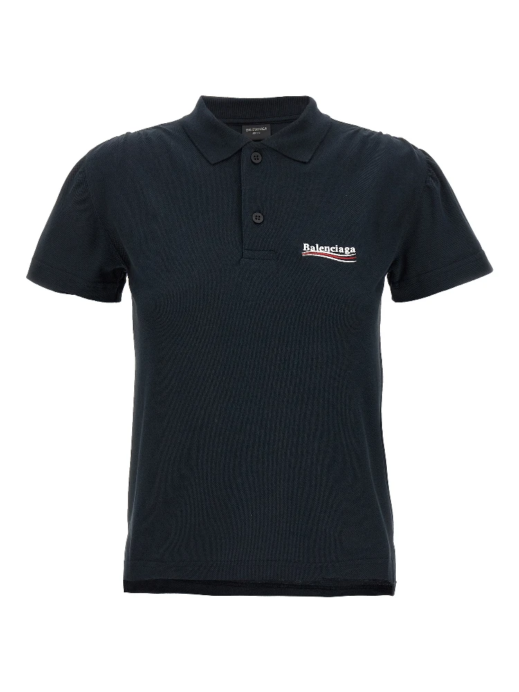 Blue Cotton Polo Shirt