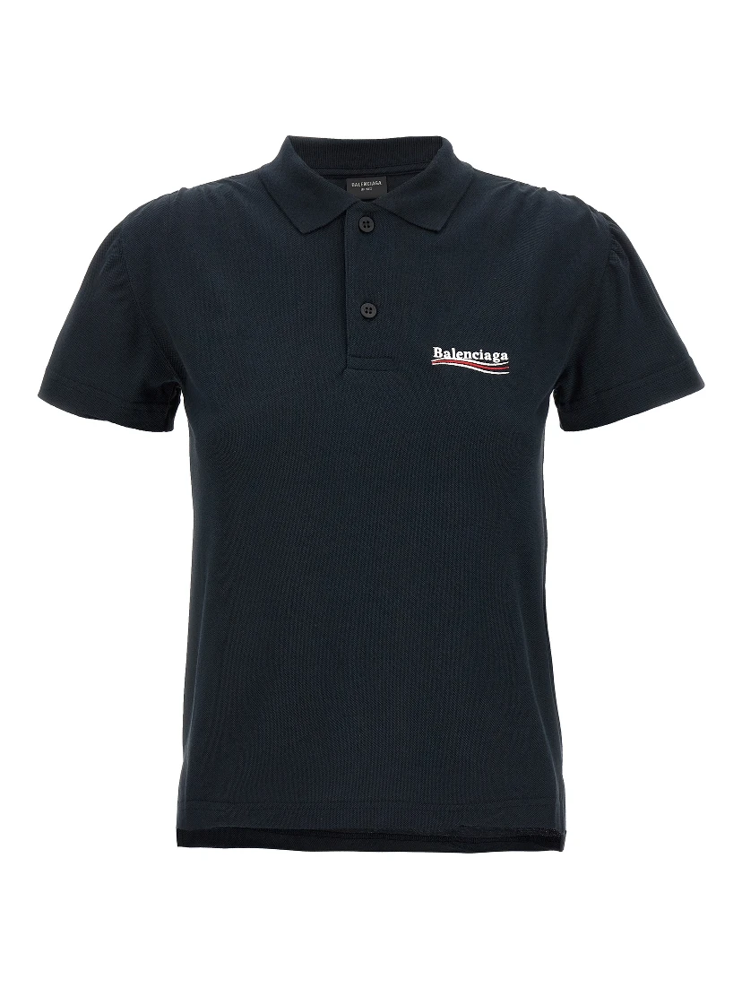 Blue Cotton Polo Shirt