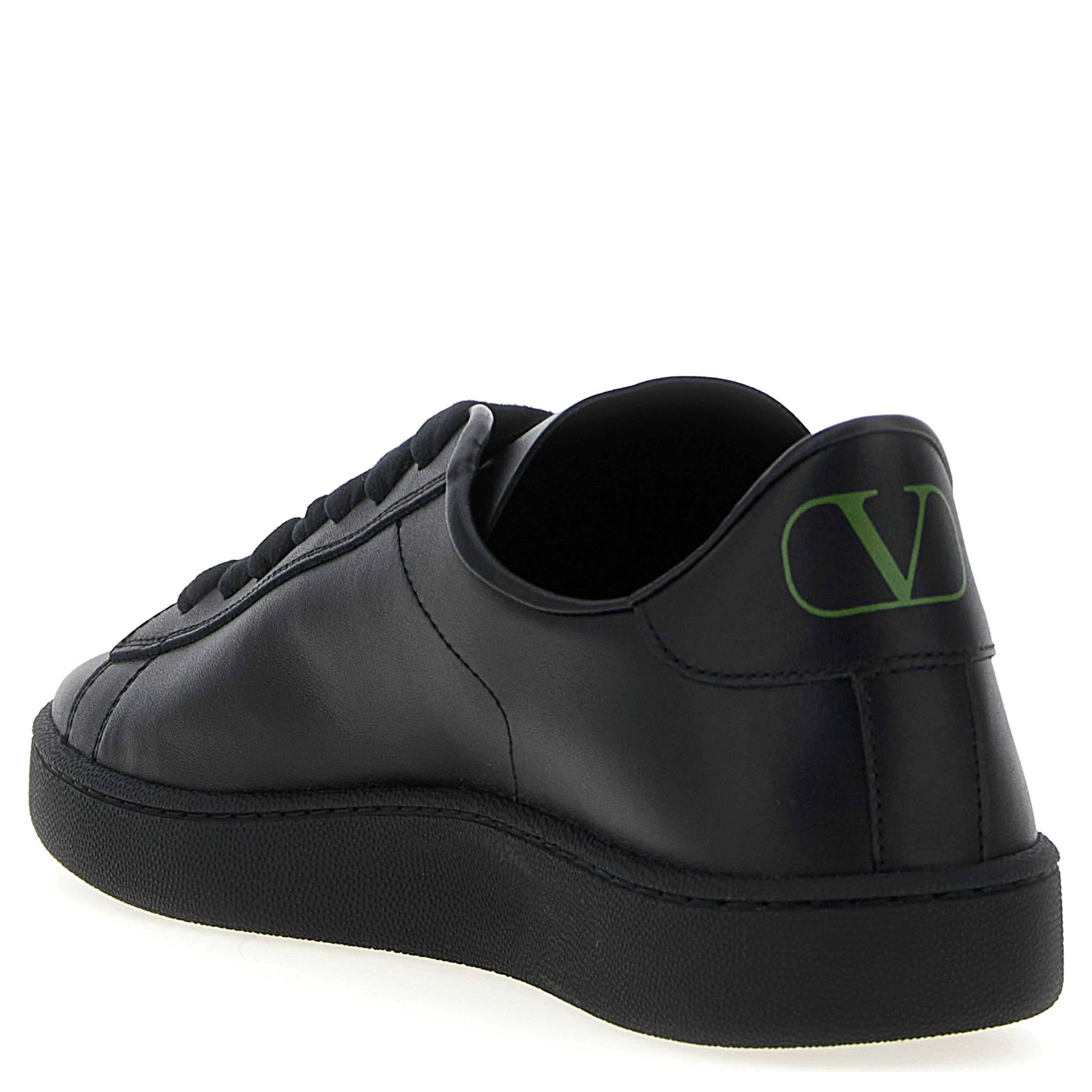 Black Calfskin Low Top Sneakers