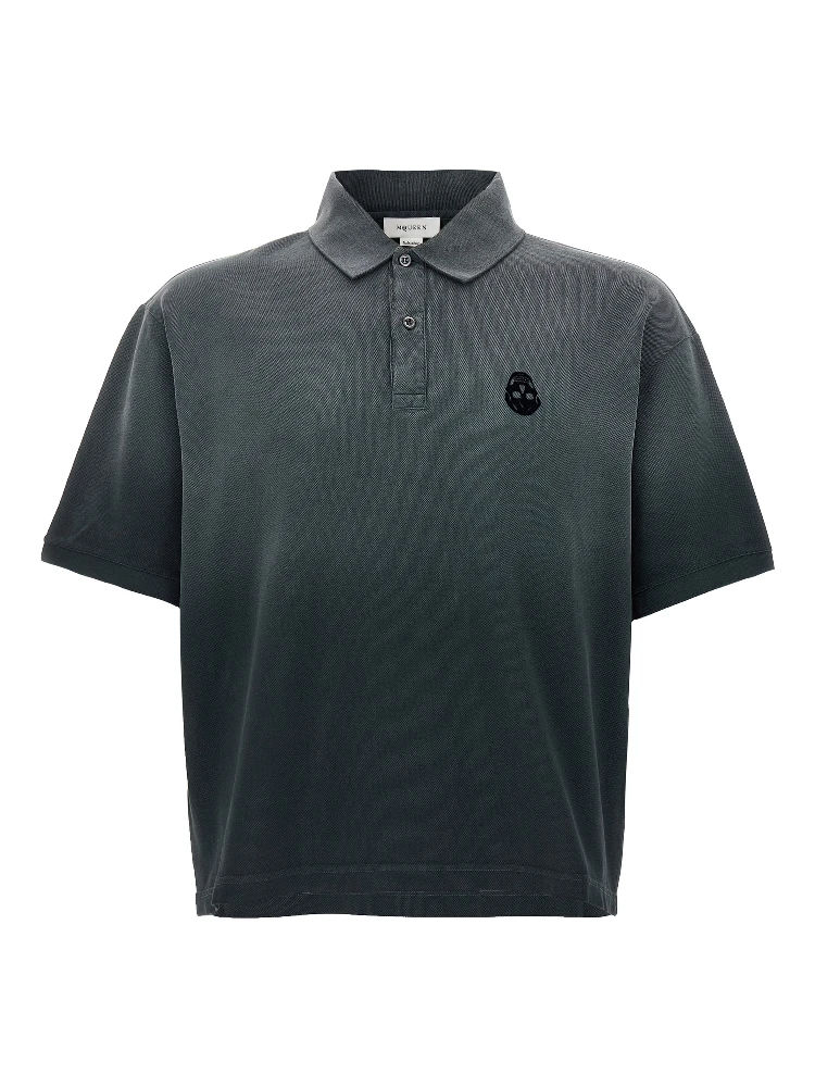 Gray Cotton Polo Shirt
