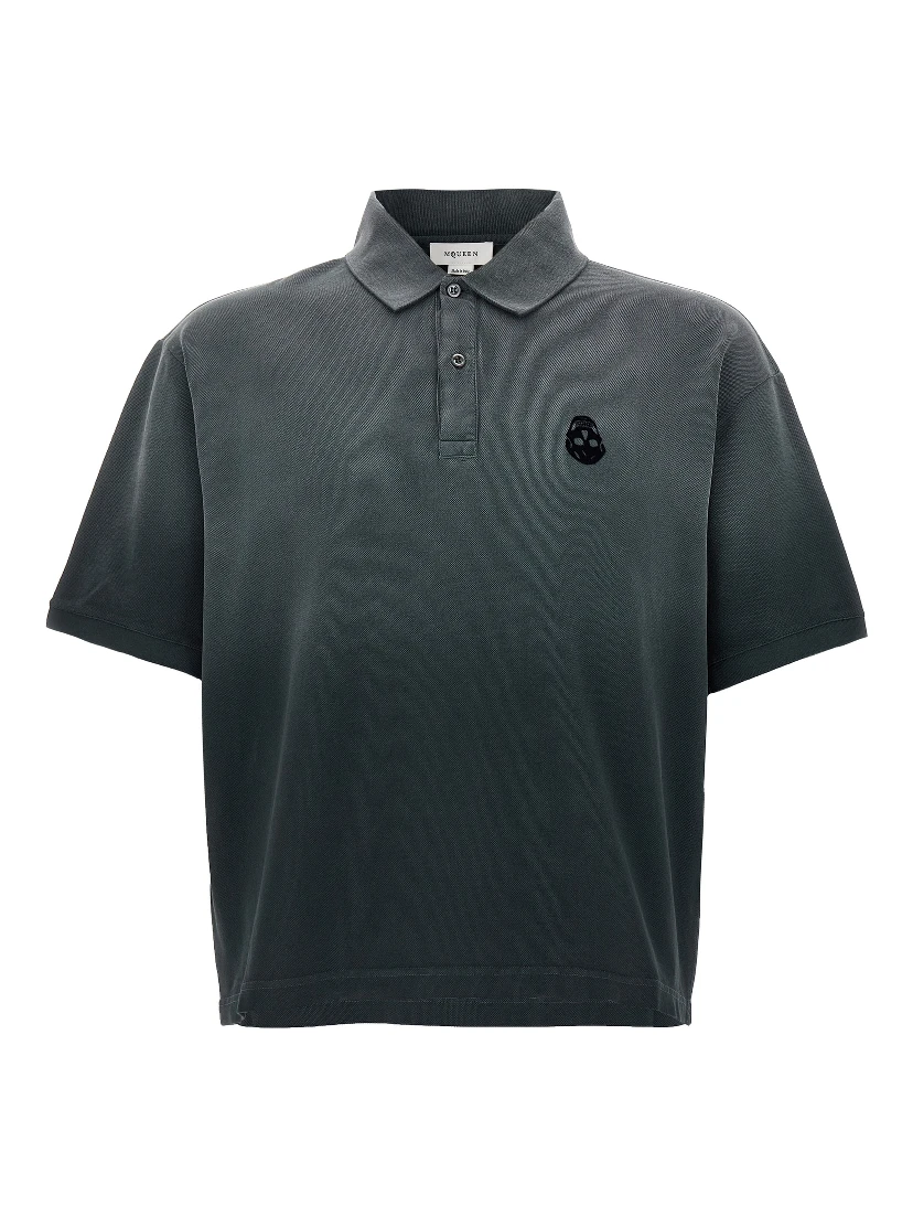 Gray Cotton Polo Shirt