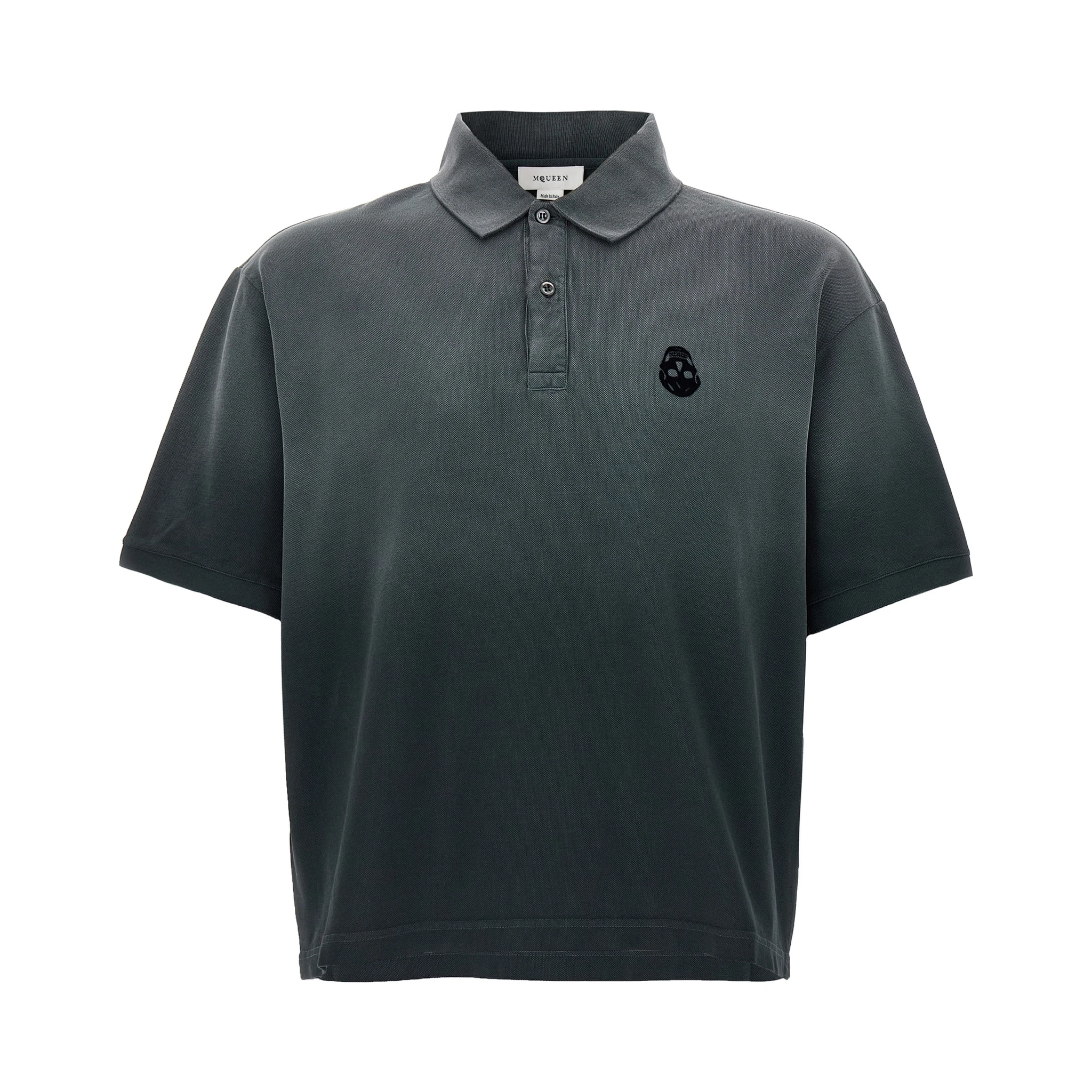 Gray Cotton Polo Shirt
