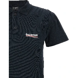 Blue Cotton Polo Shirt