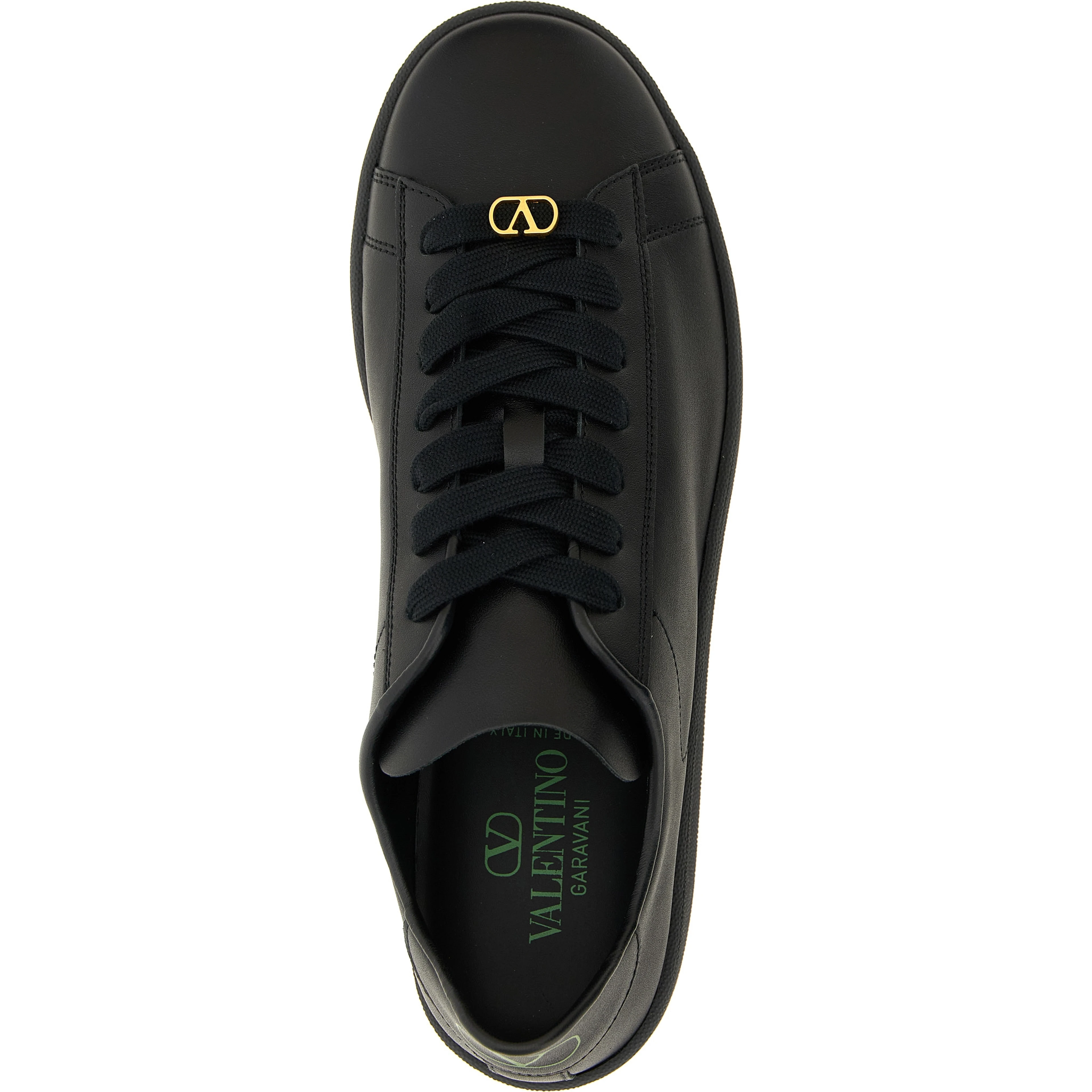 Black Calfskin Low Top Sneakers