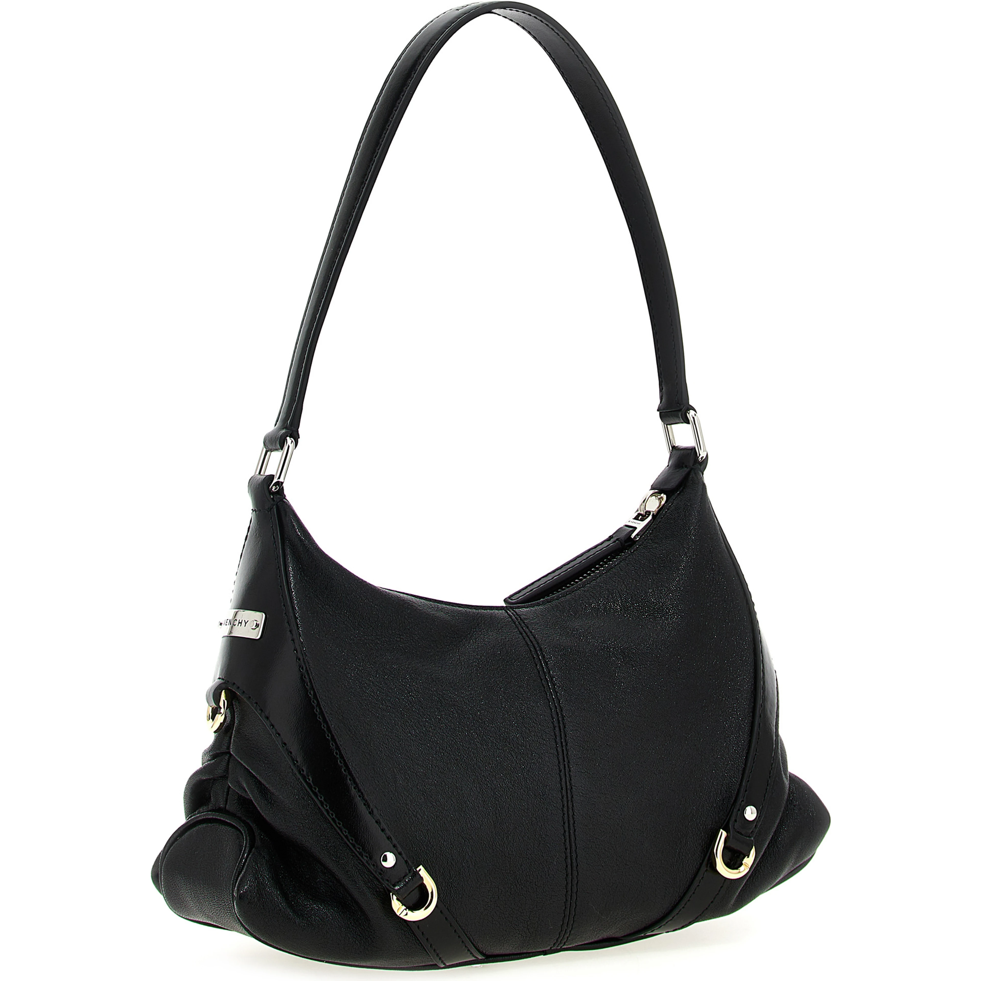 Black Lamb Leather Shoulder Bag