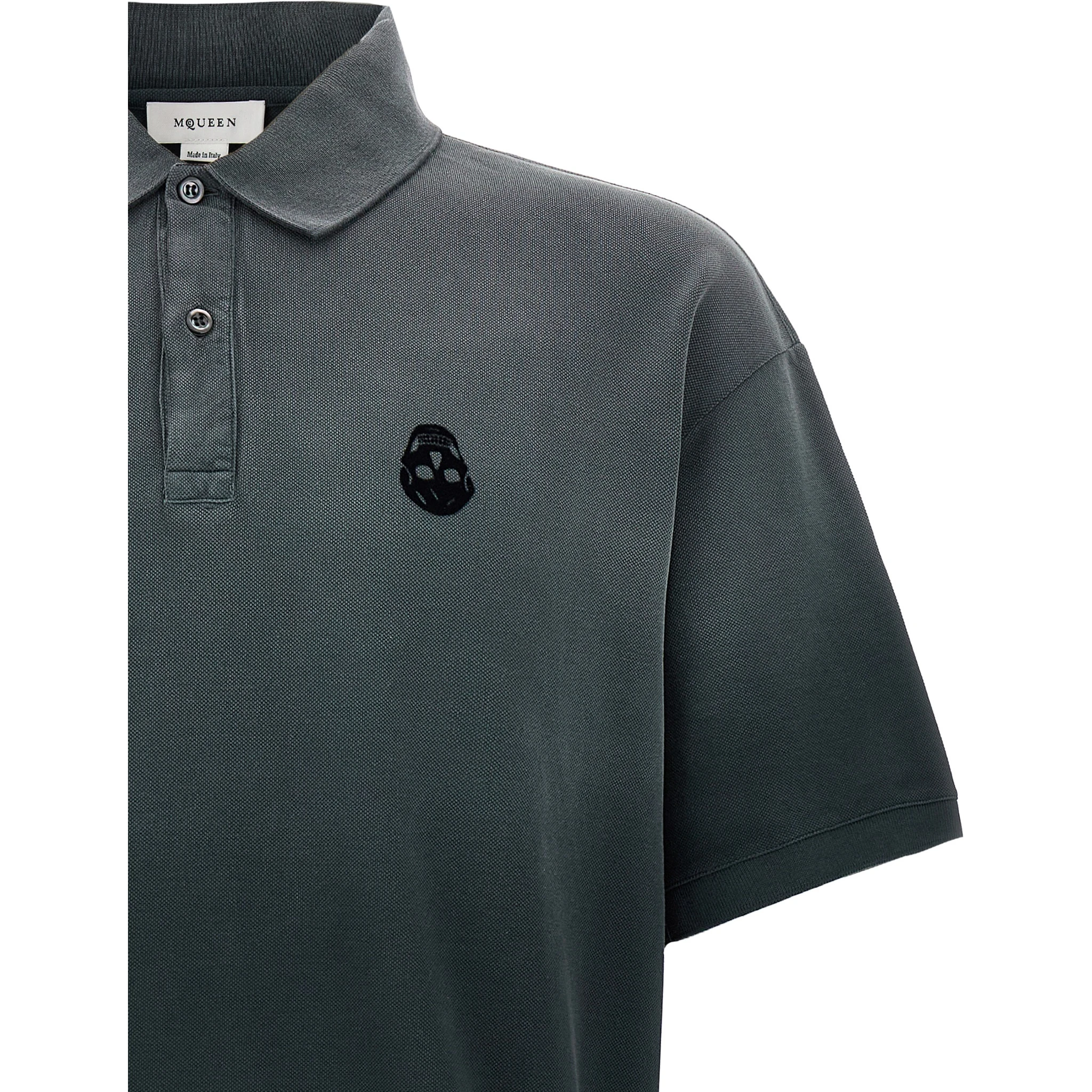 Gray Cotton Polo Shirt
