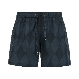 Blue Polyester Swim Shorts
