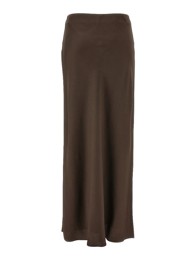 Brown Acetate Mini Skirt