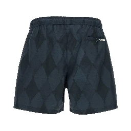 Blue Polyester Swim Shorts