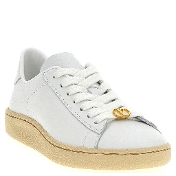 White Calfskin Low Top Sneakers
