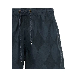 Blue Polyester Swim Shorts