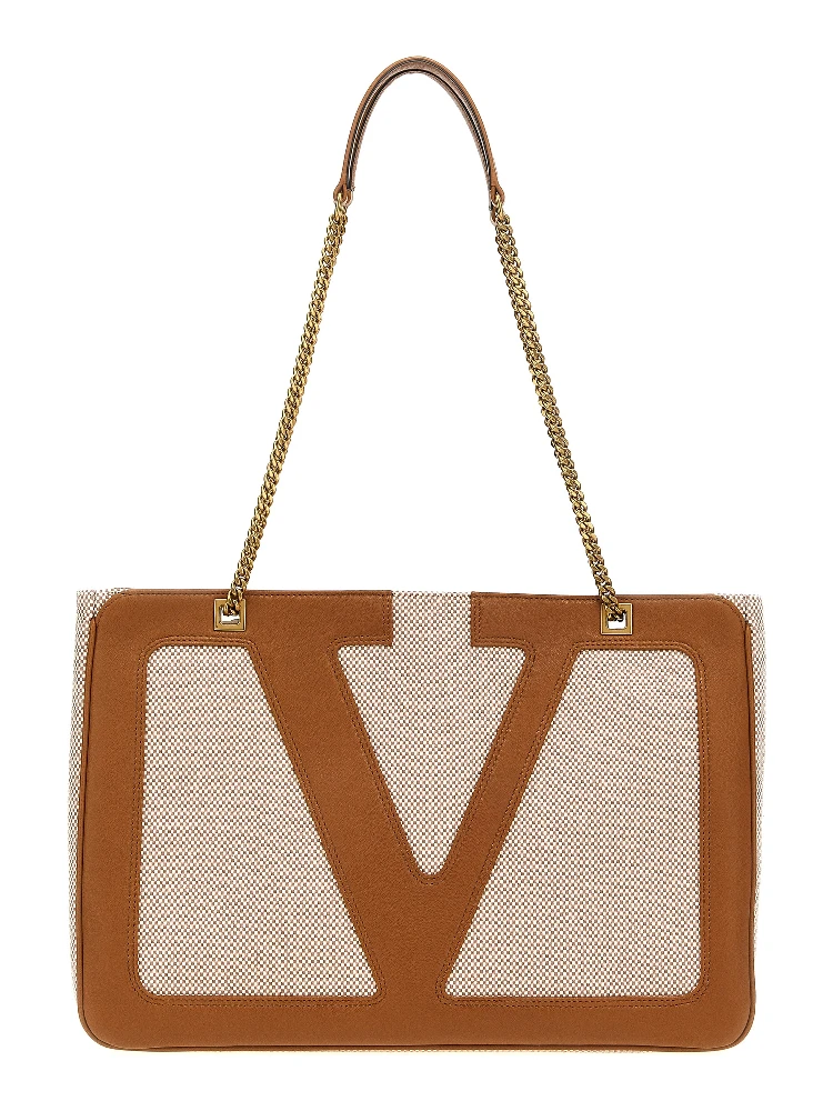 Beige Cotton Tote Bag