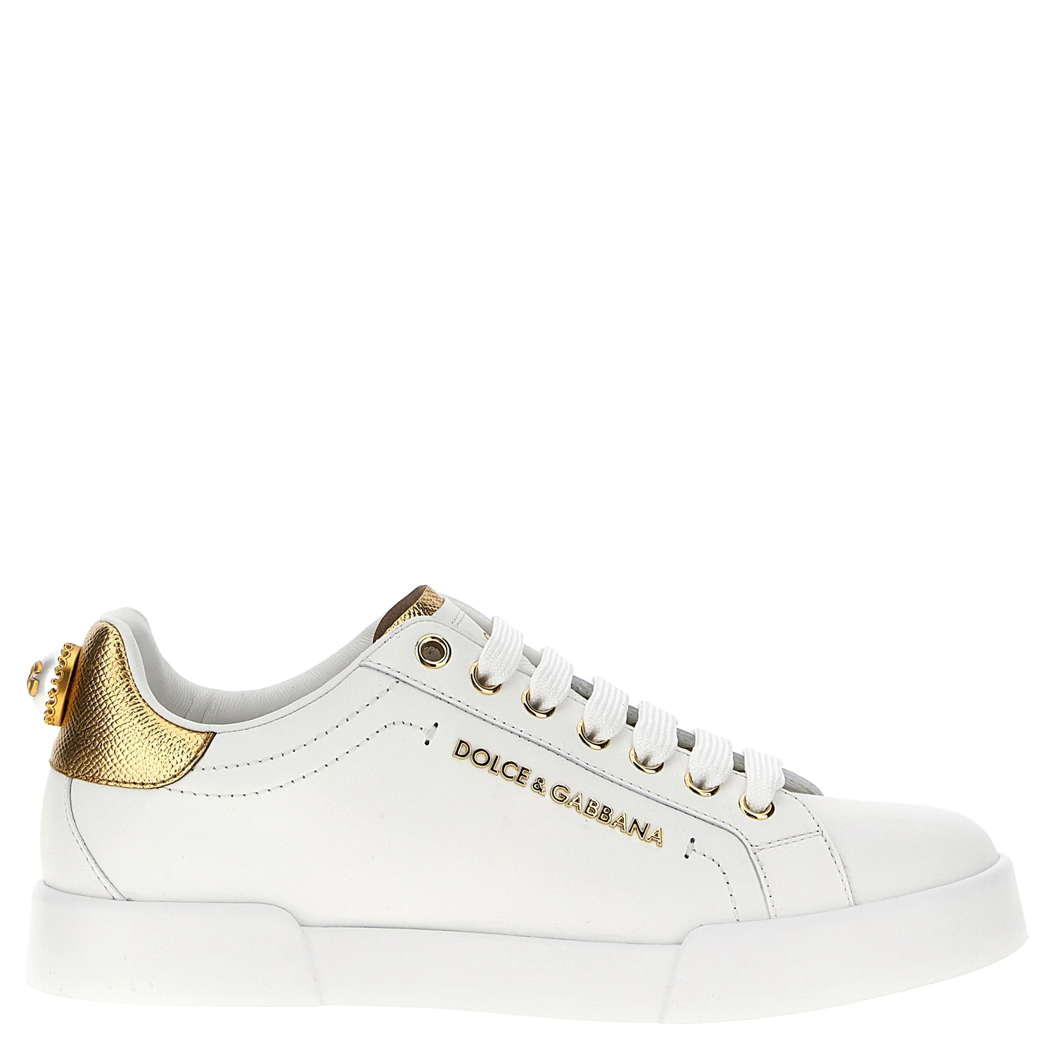 Gold Calfskin Low Top Sneakers