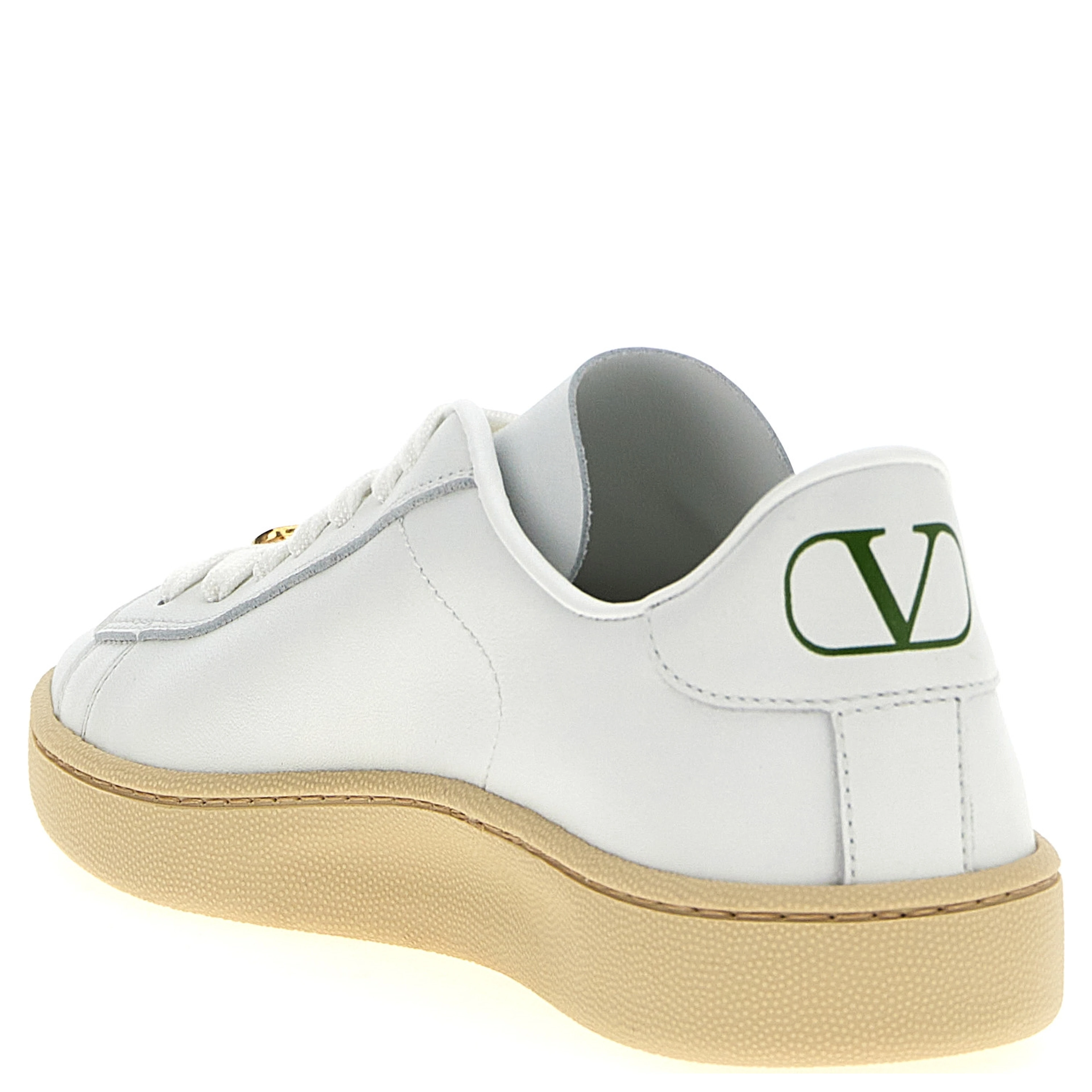 White Calfskin Low Top Sneakers