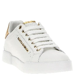 Gold Calfskin Low Top Sneakers